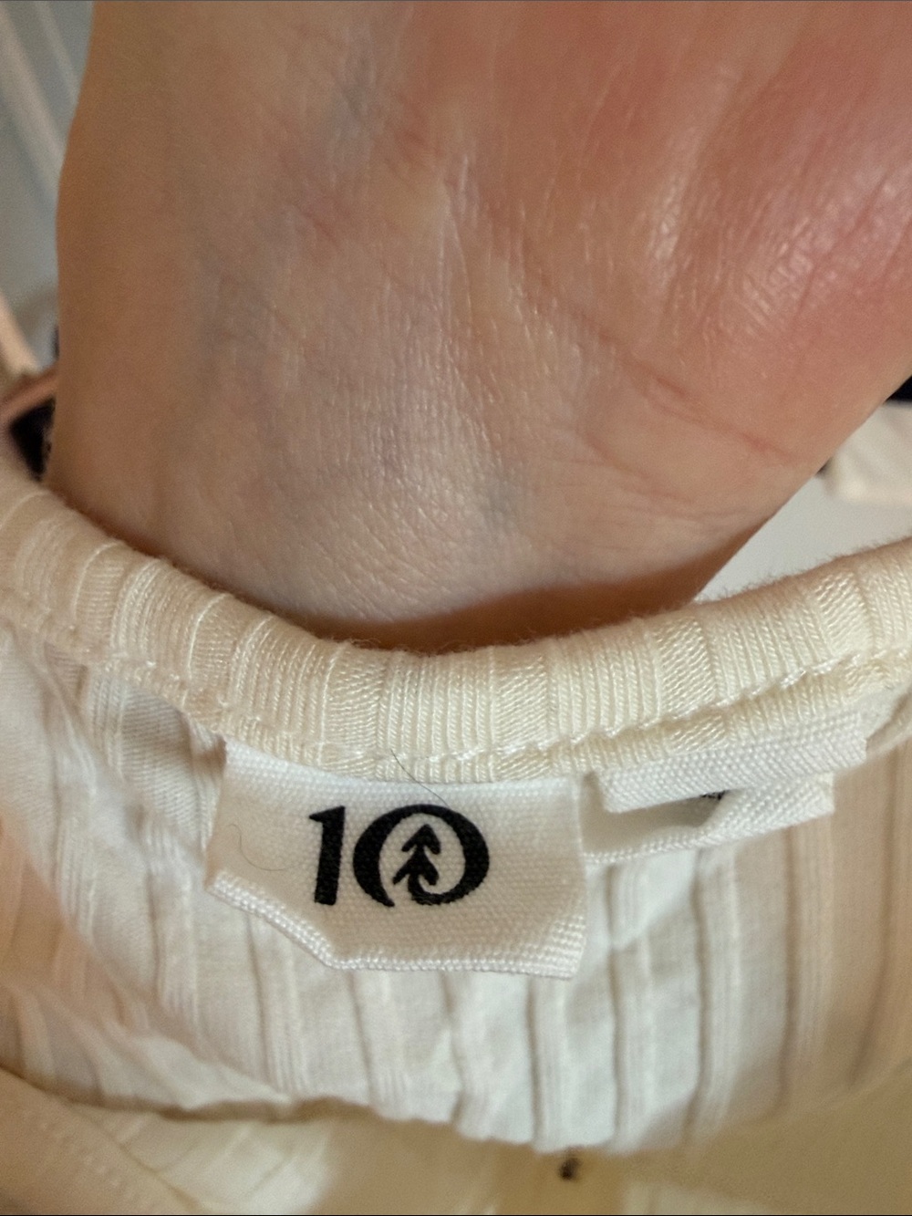 10 tree Ribbed Button-Front Tank Top - Cream - Picture 2 of 3